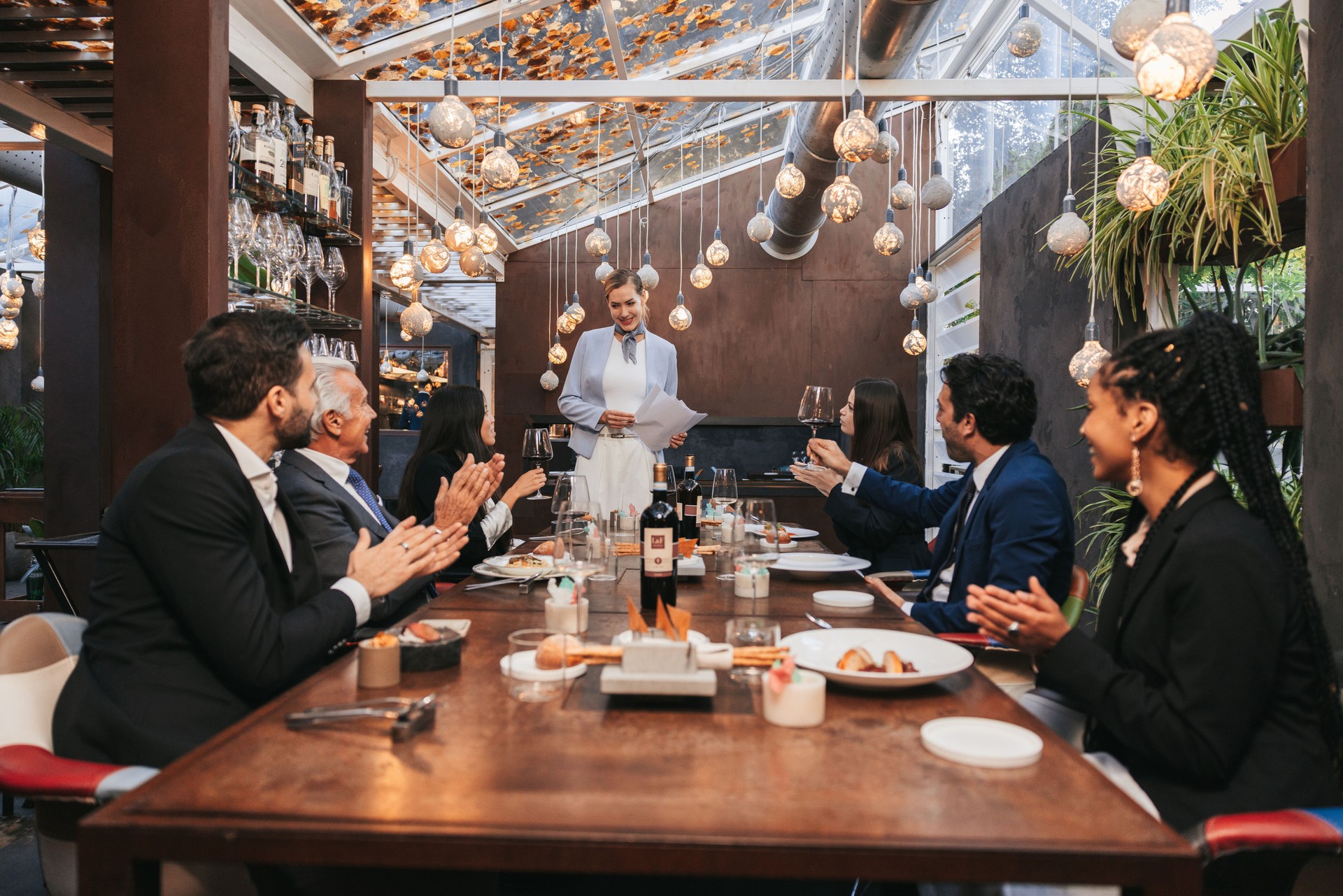 Business meeting at the restaurant